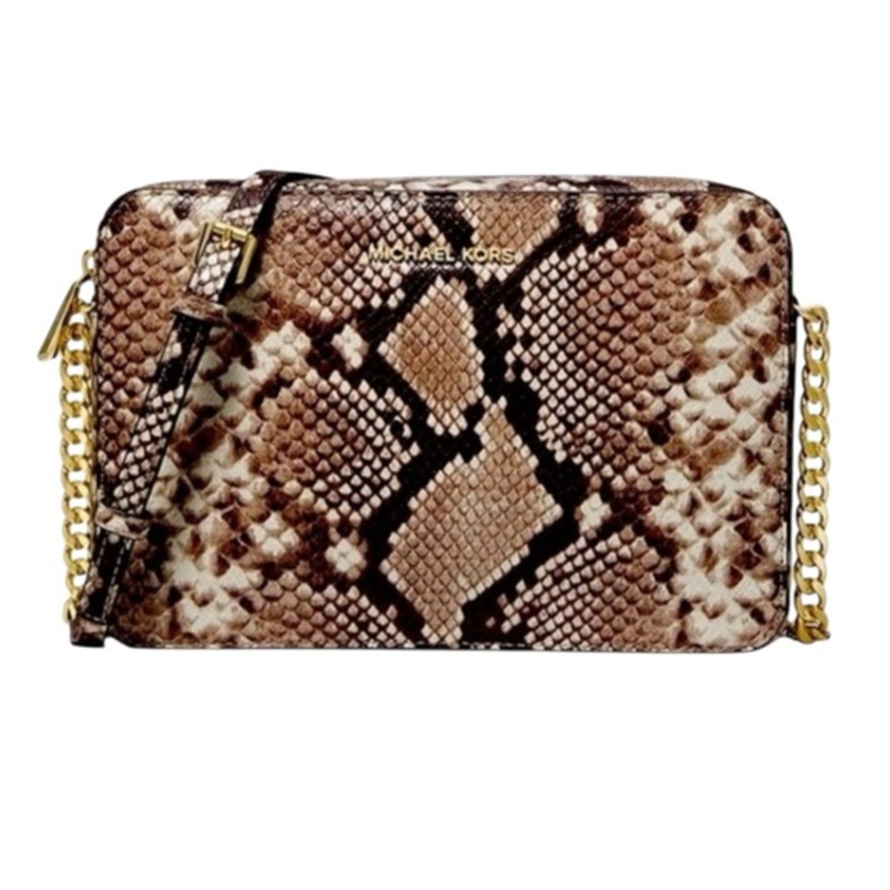 Michael Kors Animal Print Python Brown Black Tan … - image 1